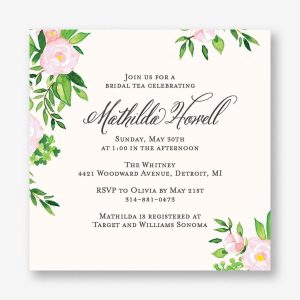 Pink Roses Bridal Shower Invitation