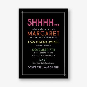 Shhhhh Birthday Party Invitation