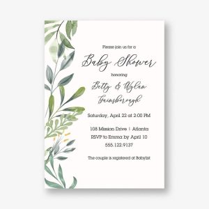 Greenery Baby Shower Invitation
