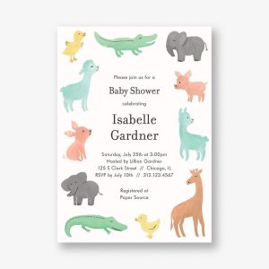 Soft Animals Baby Shower Invitation