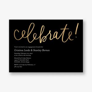 Foil Stamped Celebrate Script Brunch Invitation