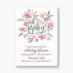 Watercolor Floral Baby Shower Invitation