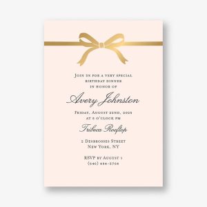 Bow Birthday Party Invitation