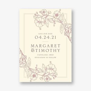 Blossom Border Save The Date Card