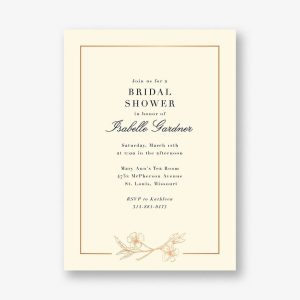Cypress Flower Frame Foil Bridal Shower Invitation