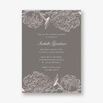 Linework Peony Bridal Shower Invitation