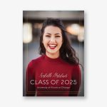Foil Vertical Dual Border Graduation Announcement