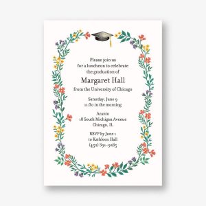 Bouquet Frame Graduation Invitation