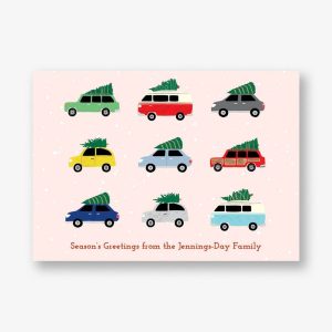 Cars with Trees Holiday Card