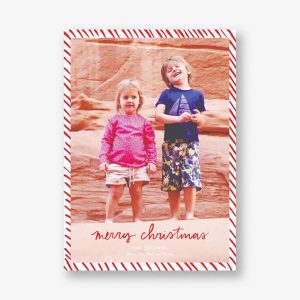 Candy Stripe Christmas Vertical Photo Card