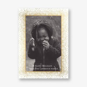 Champagne Border Holiday Photo Card Vertical