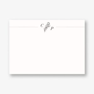 Floral Divided Monogram Stationery