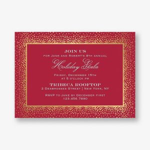 Champagne Border Holiday Party Invitation