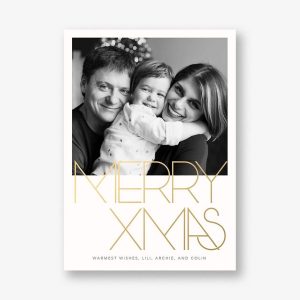 Avant-Garde Foil Christmas Photo Card