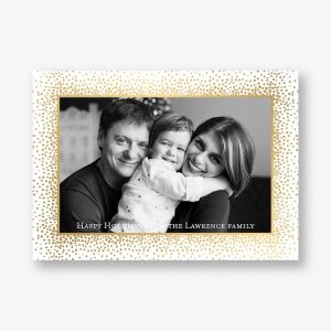 Champagne Border Holiday Photo Card Horizontal