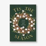 Cotton Wreath Frame Holiday Photo Card