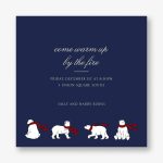 Four Bears with Scarves Holiday Party Invitation