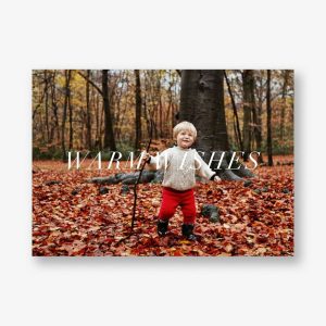 Full-Page Photo Text Overlay Holiday Photo Card