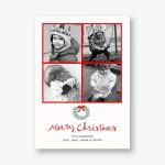 Merry Christmas Wreath Multi Photo Card