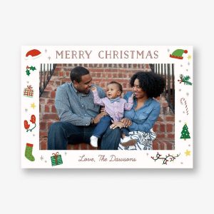 Holiday Icons Horizontal Photo Card