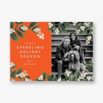 Mistletoe Accent Border Vertical Photo Card