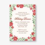 Poinsettia Border Holiday Party Invitation