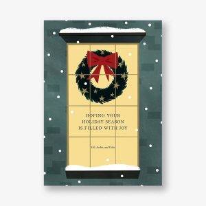 Shining Wreath Holiday Photo Card