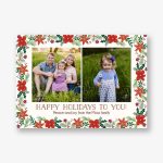 Micro Floral Border Holiday Photo Card