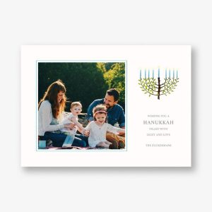 Olive Tree Menorah Holiday Photo Card