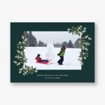 Mistletoe Accent Flourish Horizontal Photo Card