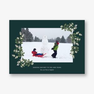 Mistletoe Accent Flourish Horizontal Photo Card