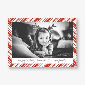 Peppermint Holiday Photo Card Horizontal