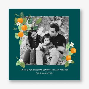 Orange Blossom Trim Photo Card