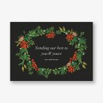 Poinsettia Garland Holiday Photo Card