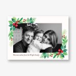 Winter Greenery Corners Horizontal Photo Card