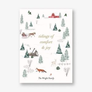 Winter Toile Holiday Card