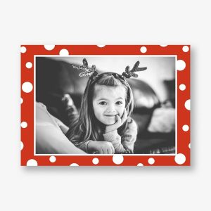 White Red Dots Horizontal Photo Card