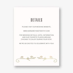 Nouveau Tulips Foil Stamped Information Card