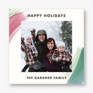 Watercolor Brush Square Photo Card