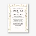 Nouveau Tulips Foil Stamped Wedding Invitation