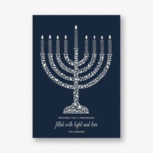 Vine Menorah Holiday Photo Card