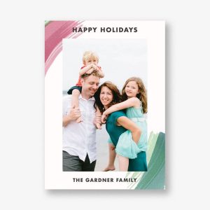 Watercolor Brush Vertical Photo Card