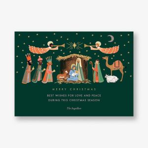 Evergreen Nativity Holiday Card