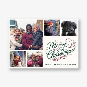 Merry Christmas Script Photo Card