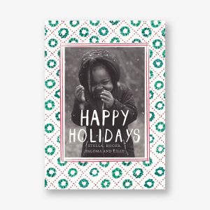 Quilted Wreath Frame Holiday Photo Card