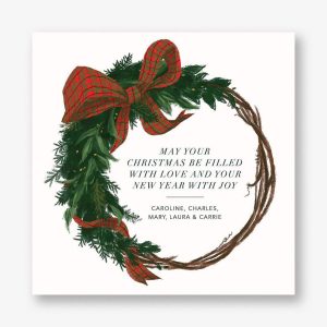 Plaid Wreath Holiday Card