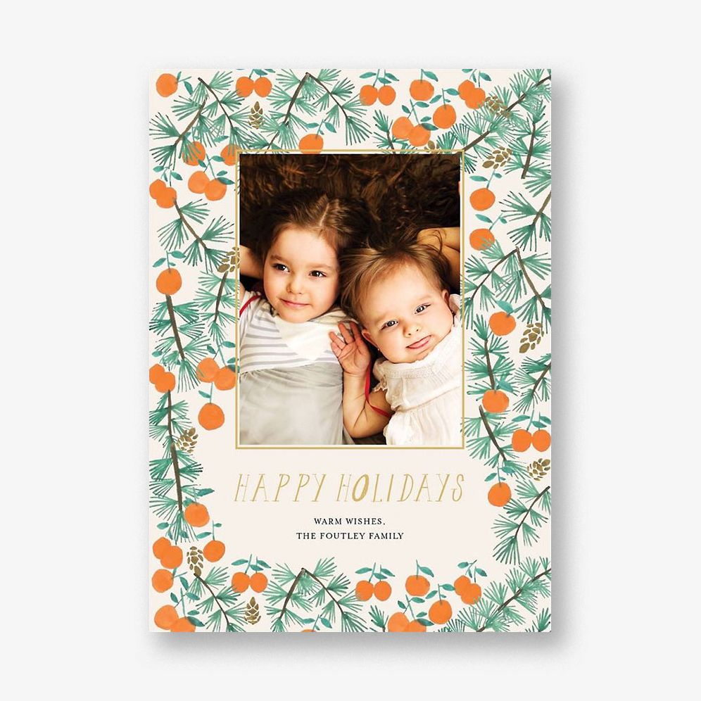 Citrus and Pine Holiday Photo Card
