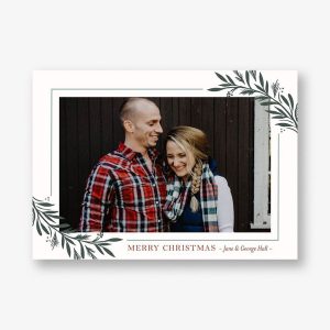 Winter Bough Corners Holiday Photo Card