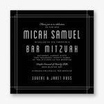 Linear Border Bar Mitzvah Invitation