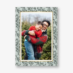 Winter Bough Border Vertical Holiday Photo Card